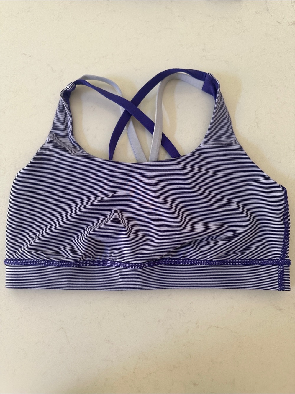 lululemon athletica Lavender Striped Crossback Sports Bra